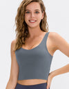 Cropped Scoop Neck Active Tank Top