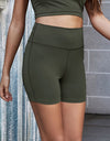 Exposed Seam Decorative Button Yoga Shorts