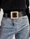 Alloy Buckle PU Leather Belt