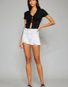 Kancan Full Size High Rise Frayed Hem Denim Shorts