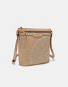 Nicole Lee USA Metallic Stitching Embroidery Inlaid Rhinestone Crossbody Bag