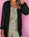 Openwork Open Front Long Sleeve Cardigan