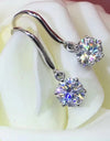 2 Carat Moissanite 6-Prong Drop Earrings