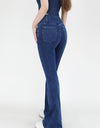 Wide Waistband Bootcut Jeans with Pockets