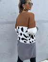 Leopard Color Block Cardigan