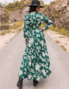 Printed Notched Neck Maxi Dress