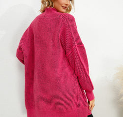 Open Front Dropped Shoulder Cardigan