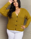 Zenana Kiss Me Tonight Full Size Button Down Cardigan in Chartreuse