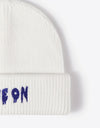 COME ON Embroidered Cuff Knit Beanie