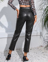 Zip-Up High Waist Straight Leg Pants