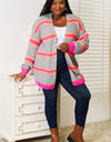 Woven Right Ribbed Long Sleeve Cardigan