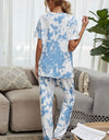 Shiny Tie-Dye Tee and Drawstring Waist Joggers Lounge Set