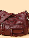 Multi-Pocket PU Leather Crossbody Bag