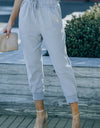 Drawstring Pocketed Cropped Pants