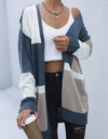 Color Block Dropped Shoulder Cardigan