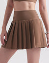 Pleated Elastic Waistband Sports Skirt