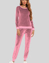 Round Neck Long Sleeve Loungewear Set with Pockets