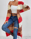 Color Block Open Front Longline Cardigan