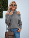 Off Shoulder Turtleneck Batwing Sleeve Sweater