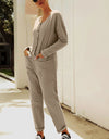 Buttoned Drop Shoulder Pocket Jumpsuit