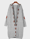 Openwork Long Sleeve Open Front Hooded Cardigan