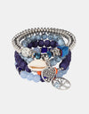 Silver-Plated Beaded Charm Bracelet