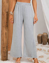 Slit Elastic Waist Pants