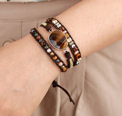 Geometrical Shape Triple-Layer Bracelet