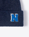 Letter N Patch Cuffed Knit Beanie