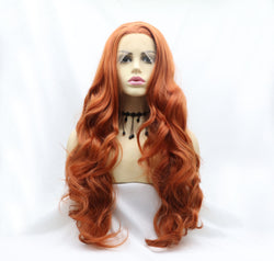 13*3" Lace Front Wigs Synthetic Long Wavy 24" 130% Density