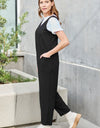 Double Take Full Size Sleeveless Straight Jumpsuit