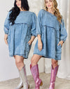 HEYSON Full Size Oversized Denim Babydoll Dress