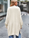 Open Front Dropped Shoulder Longline Cardigan