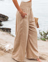 Full Size Smocked Waist Wide Leg Pants