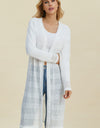 Double Take Full Size Open Front Longline Cardigan