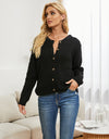 Button Down Rib-Knit Reversible Cardigan