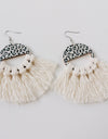 Tassel Detail Leopard Drop Earrings