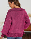 Waffle-knit Pocketed Open Front Cardigan