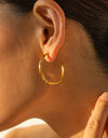 Zircon 18K Gold-Plated C-Hoop Earrings