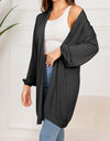 Dropped Shoulder Open Front Longline Cardigan