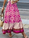 Geometric Elastic Waist Maxi Skirt