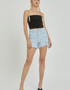 RISEN Full Size High Rise Distressed Detail Denim Shorts