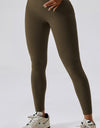 Wide Waistband Slim Fit Back Pocket Sports Leggings