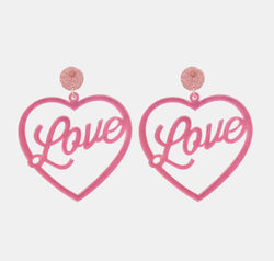 Heart Shape Acrylic Dangle Earrings
