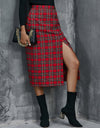 Plaid Button-Down Mini Skirt