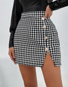 Decorative Button Slit Mini Skirt