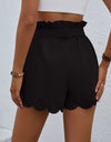 Tie Belt Paperbag Waist Shorts