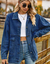 Collared Neck Button Up Denim Jacket