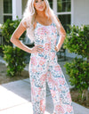 Floral Spaghetti Strap Scoop Neck Jumpsuit