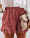 Full Size Ruffled Elastic Waist Shorts